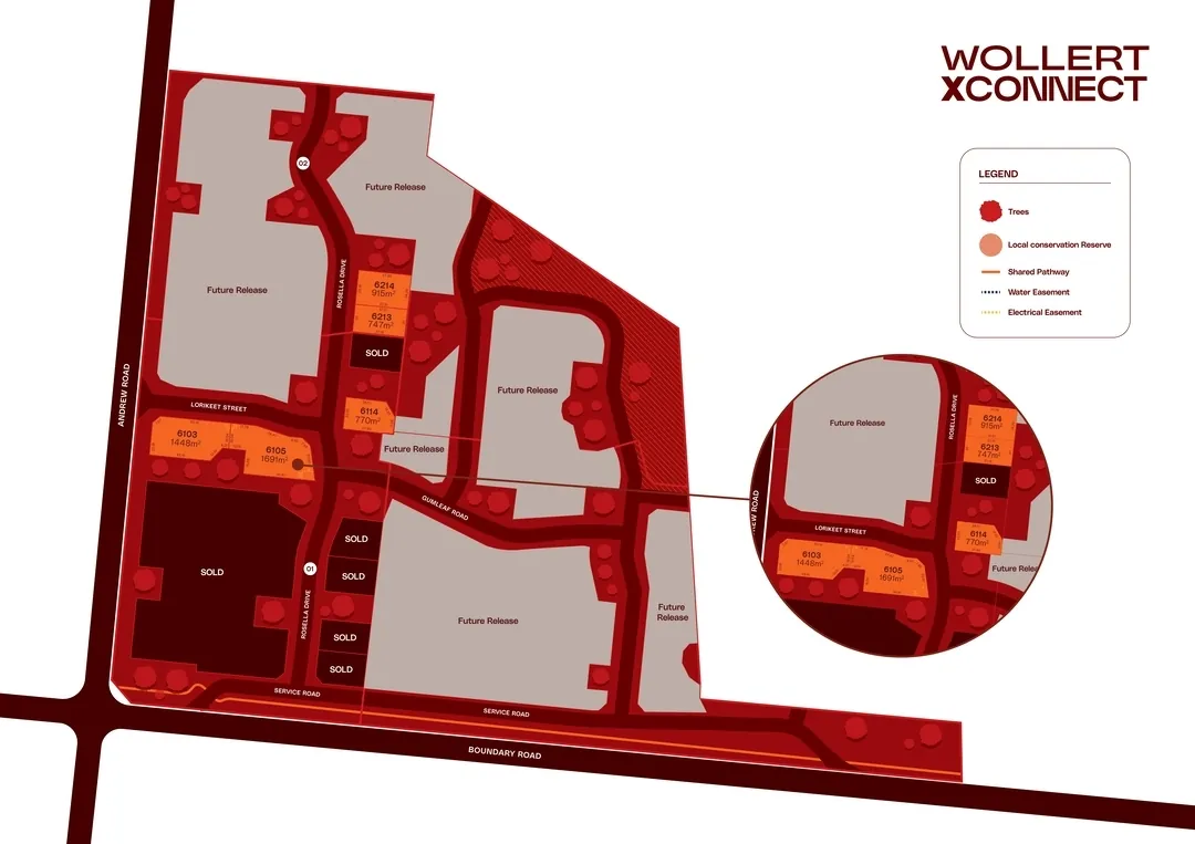 Wollert XConnect masterplan showing lots along Boundary Road